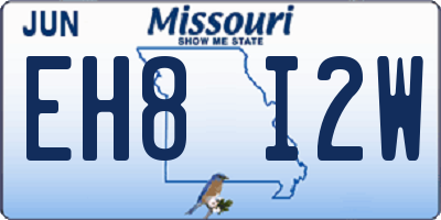 MO license plate EH8I2W