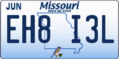 MO license plate EH8I3L