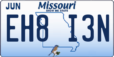 MO license plate EH8I3N