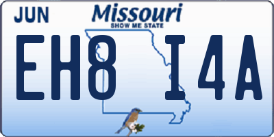 MO license plate EH8I4A