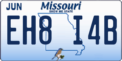 MO license plate EH8I4B