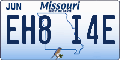 MO license plate EH8I4E