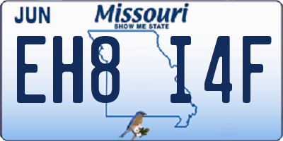 MO license plate EH8I4F
