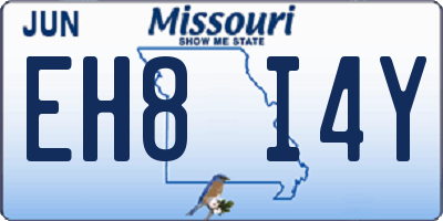 MO license plate EH8I4Y