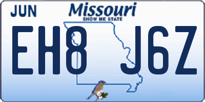 MO license plate EH8J6Z
