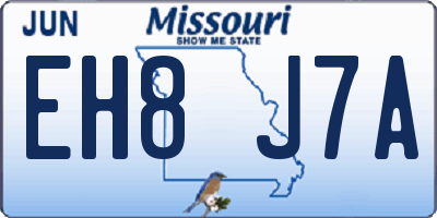 MO license plate EH8J7A