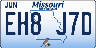 MO license plate EH8J7D