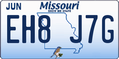 MO license plate EH8J7G