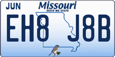 MO license plate EH8J8B
