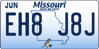 MO license plate EH8J8J