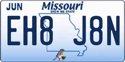MO license plate EH8J8N