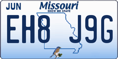 MO license plate EH8J9G