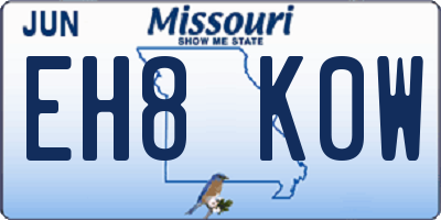 MO license plate EH8K0W
