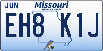 MO license plate EH8K1J