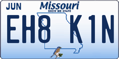 MO license plate EH8K1N