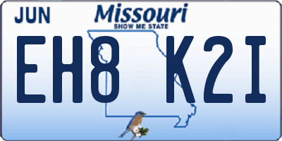MO license plate EH8K2I