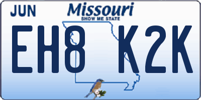MO license plate EH8K2K