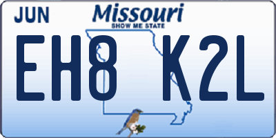MO license plate EH8K2L