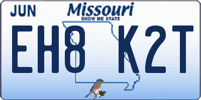 MO license plate EH8K2T