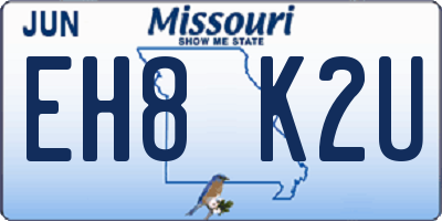 MO license plate EH8K2U