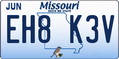 MO license plate EH8K3V