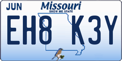 MO license plate EH8K3Y