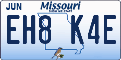 MO license plate EH8K4E