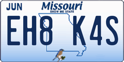 MO license plate EH8K4S