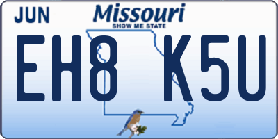 MO license plate EH8K5U