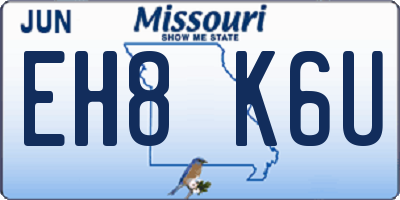 MO license plate EH8K6U