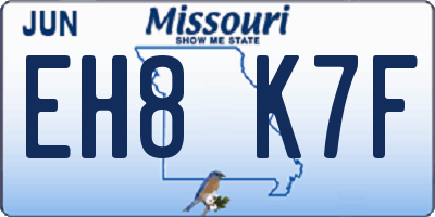 MO license plate EH8K7F