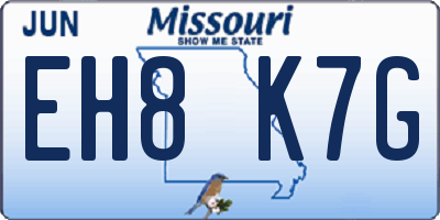 MO license plate EH8K7G