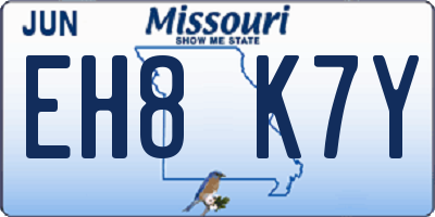 MO license plate EH8K7Y