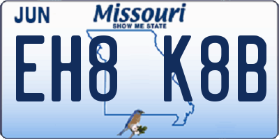 MO license plate EH8K8B