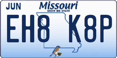MO license plate EH8K8P