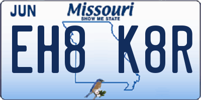MO license plate EH8K8R
