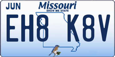 MO license plate EH8K8V
