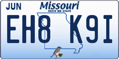 MO license plate EH8K9I