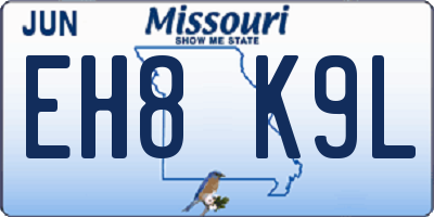 MO license plate EH8K9L