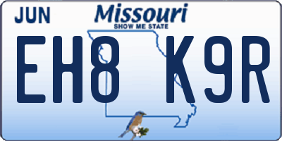 MO license plate EH8K9R