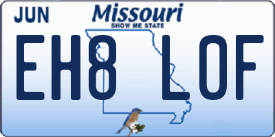 MO license plate EH8L0F