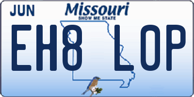 MO license plate EH8L0P