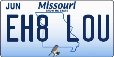 MO license plate EH8L0U