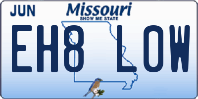 MO license plate EH8L0W