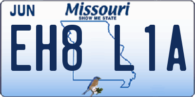 MO license plate EH8L1A