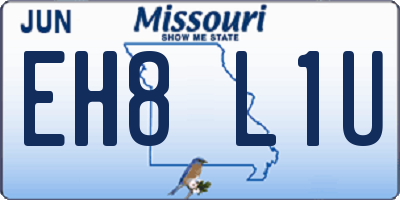 MO license plate EH8L1U