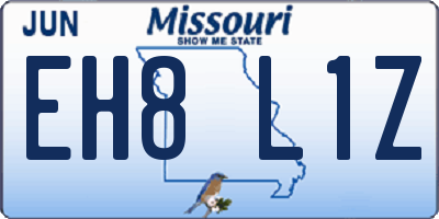 MO license plate EH8L1Z