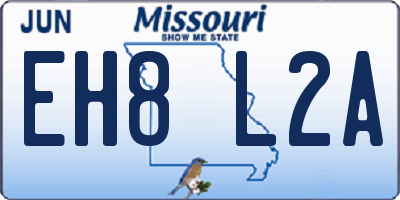 MO license plate EH8L2A
