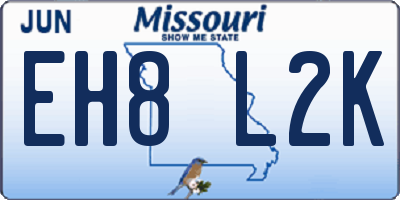 MO license plate EH8L2K