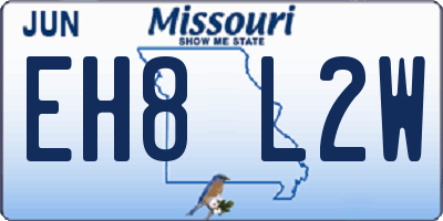 MO license plate EH8L2W